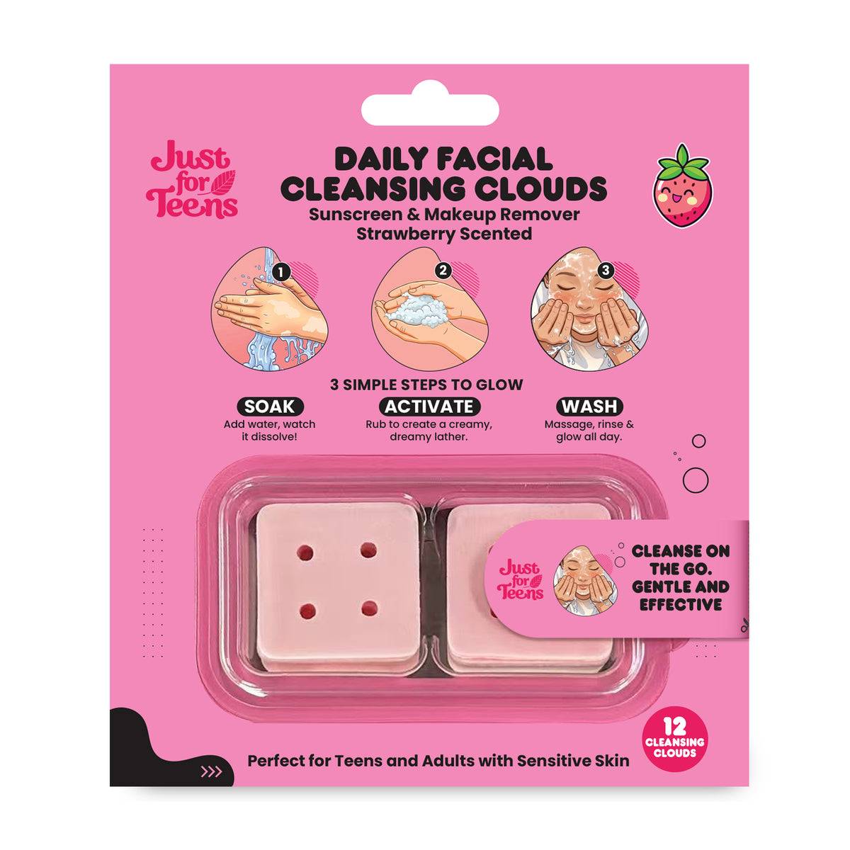 Daily Facial Cleansing Clouds Strawberry