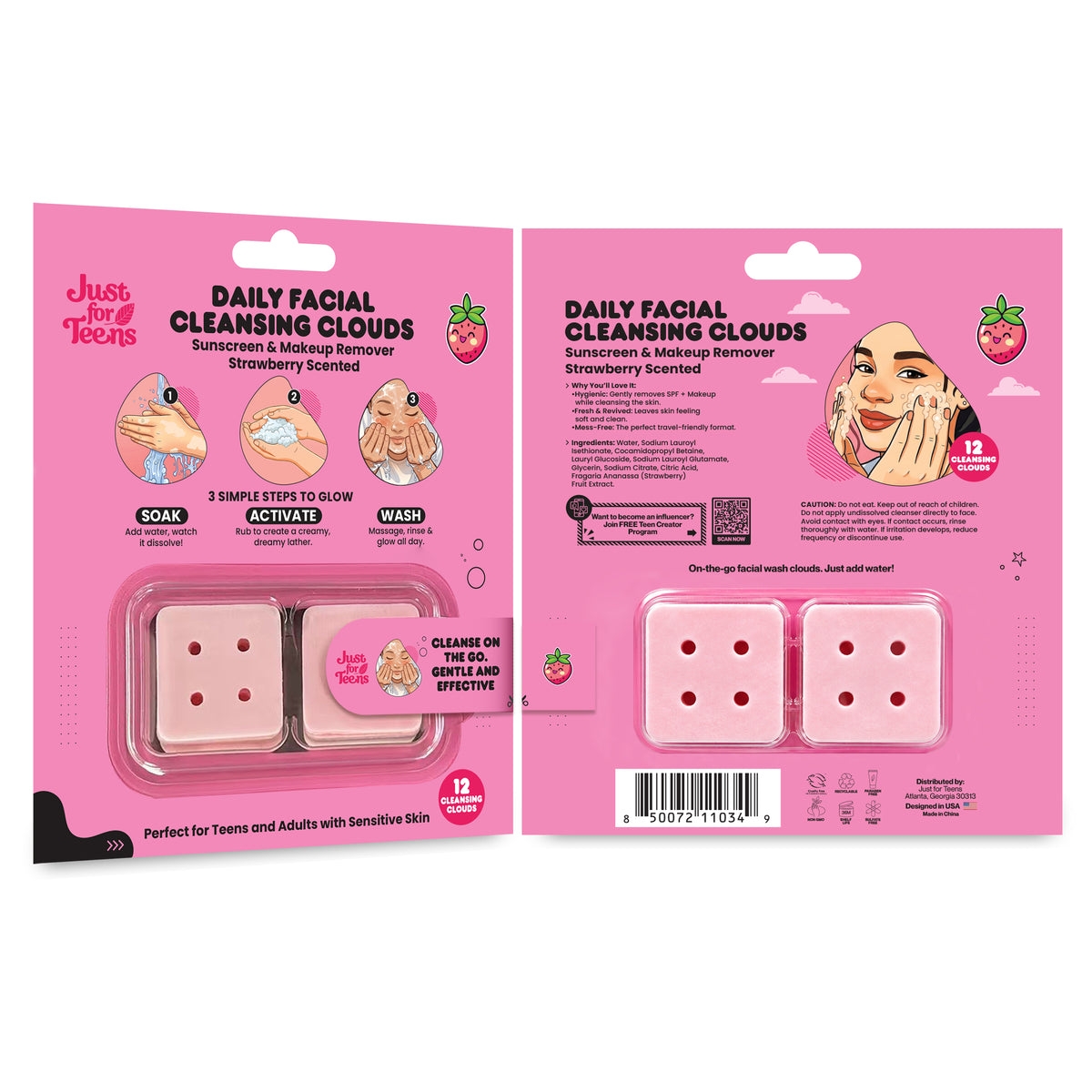 Daily Facial Cleansing Clouds Strawberry